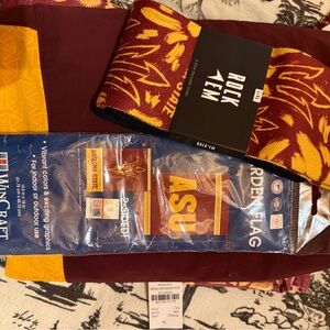 ASU ARIZONA State University Sun Devils socks and garden flag NWT